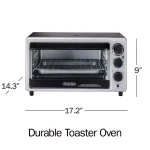 Proctor Silex 1500-Watt 6-Slice Silver Toaster Oven with Toast, Bake, and Broil Settings thumbnail 2