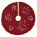 VHC Brands Revelry 21 in. Brick Red Traditional Christmas Mini Tree Skirt with Embroidered Snowflakes thumbnail 1