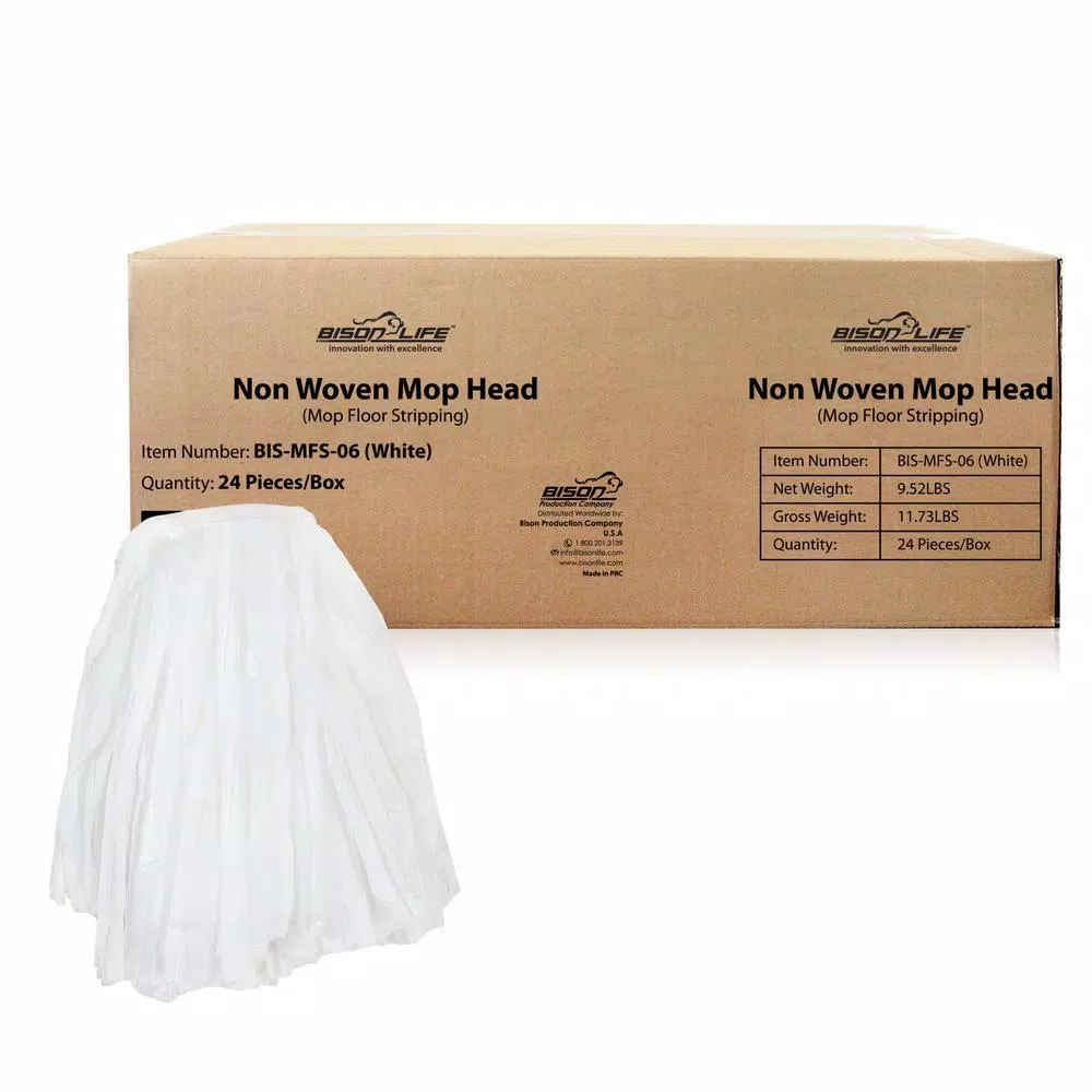 Kleen Handler by Bison Life Commercial Grade Non-Woven Disposable Mop Heads, Case of 24
