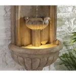 Kenroy Home Royal Resin Lionhead Wall Fountain - Sandstone Finish Mediterranean Outdoor Water Feature thumbnail 6