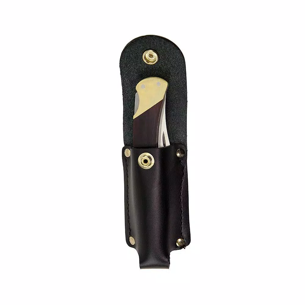 Klein Tools Klein's Sportsman Folding Knife with Ebony Wood Handle and Stainless Steel Clip Point Blade