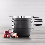 Calphalon Select by Calphalon 9-Piece Hard-Anodized Nonstick Cookware Set, Space-Saving Nesting Design, Black thumbnail 4
