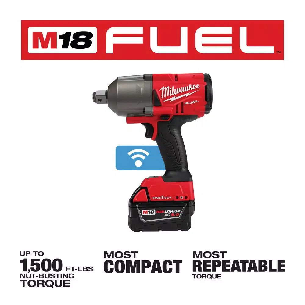 Milwaukee M18 FUEL ONE-KEY 3/4 in. High Torque Impact Wrench Kit with (2) 5.0 Ah Batteries