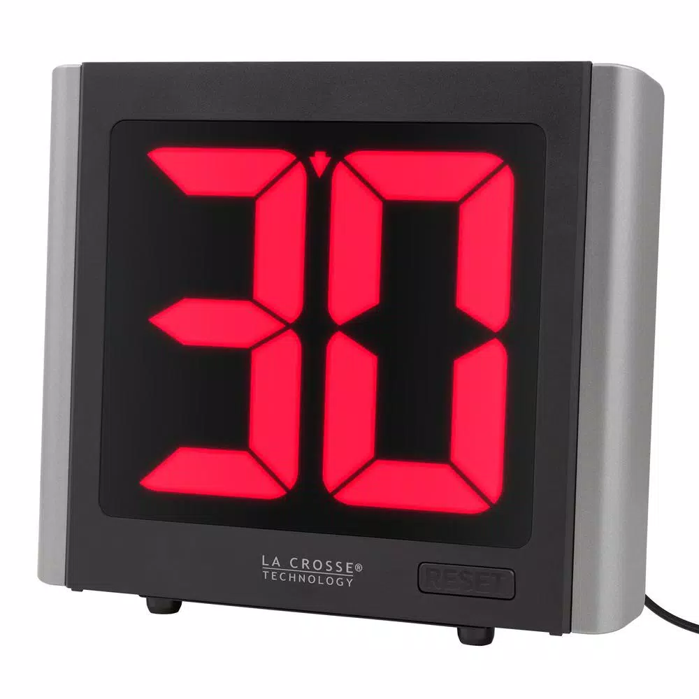 La Crosse Technology Digital LED Countdown and Count-Up Timer with 4-Inch Red Display and 12 ft. Power Cord