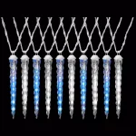 LightShow 10-Light Shooting Star Effect Icicle Lights, Icy Blue and White LED, 9 ft. thumbnail 1
