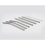 ExcelSteel 14 Pc Reusable Stainless Steel Mini Straw Set with Cleaning Brushes thumbnail 1