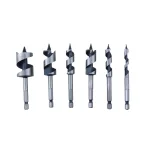 Professional Woodworker 6-Piece Heat Treated Carbon Steel Stubby Auger Bit Set for Hard and Soft Wood thumbnail 2