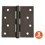 Design House 4 in. Square Corner Door Hinge, Oil Rubbed Bronze, 3-Pack thumbnail 2