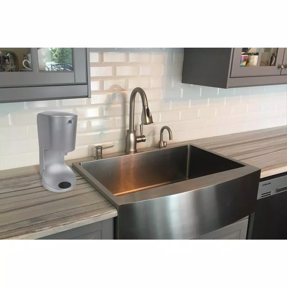 ROYAL SOVEREIGN Silver Personal Touchless Electric Hand Dryer - Automatic Sensor, Wall Mount or Countertop