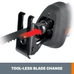 Worx POWER SHARE 20V Cordless Reciprocating Saw with 2 Ah Battery and Charger thumbnail 6