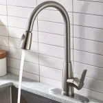 Vanity Art Brushed Nickel Single-Handle Pull-Down Kitchen Faucet with Spray Wand thumbnail 2