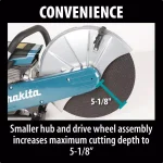 Makita 14 in. 61 cc Gas Power Cutter with Bonus 14 in. Segmented Rim Diamond Blade thumbnail 12