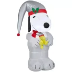 Gemmy 3.5 ft. Peanuts Snoopy and Woodstock Airblown Inflatable with Platinum Accents thumbnail 1
