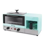 Americana 3-in-1 Breakfast Center - 2-Slice Toaster Oven, 4-Cup Coffee Maker & Griddle, Blue thumbnail 1