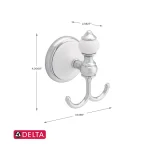 Delta Alexandria Double Towel Hook - Chrome and White thumbnail 3