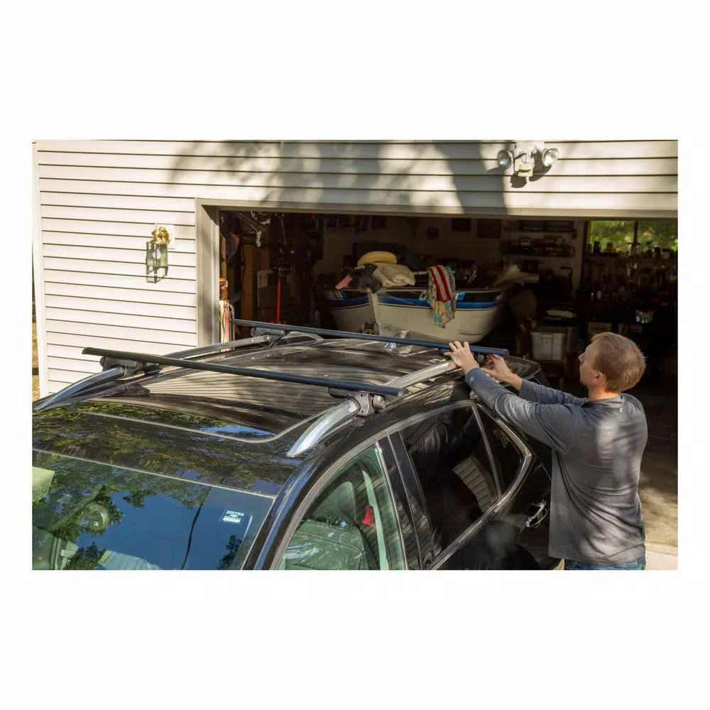 CURT Universal Aluminum Roof Rack Cross Bars, 150 lb. Capacity, Black (2-Pack)