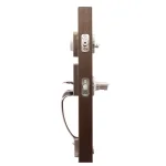 Copper Creek Craftsman Satin Stainless Front Door Handleset with Left-Hand Scandinavian Lever Trim thumbnail 3
