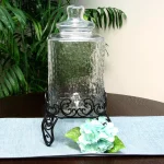 Gibson Home Moreauville 9 Qt. Glass Beverage Dispenser with Metal Wire Rack thumbnail 3