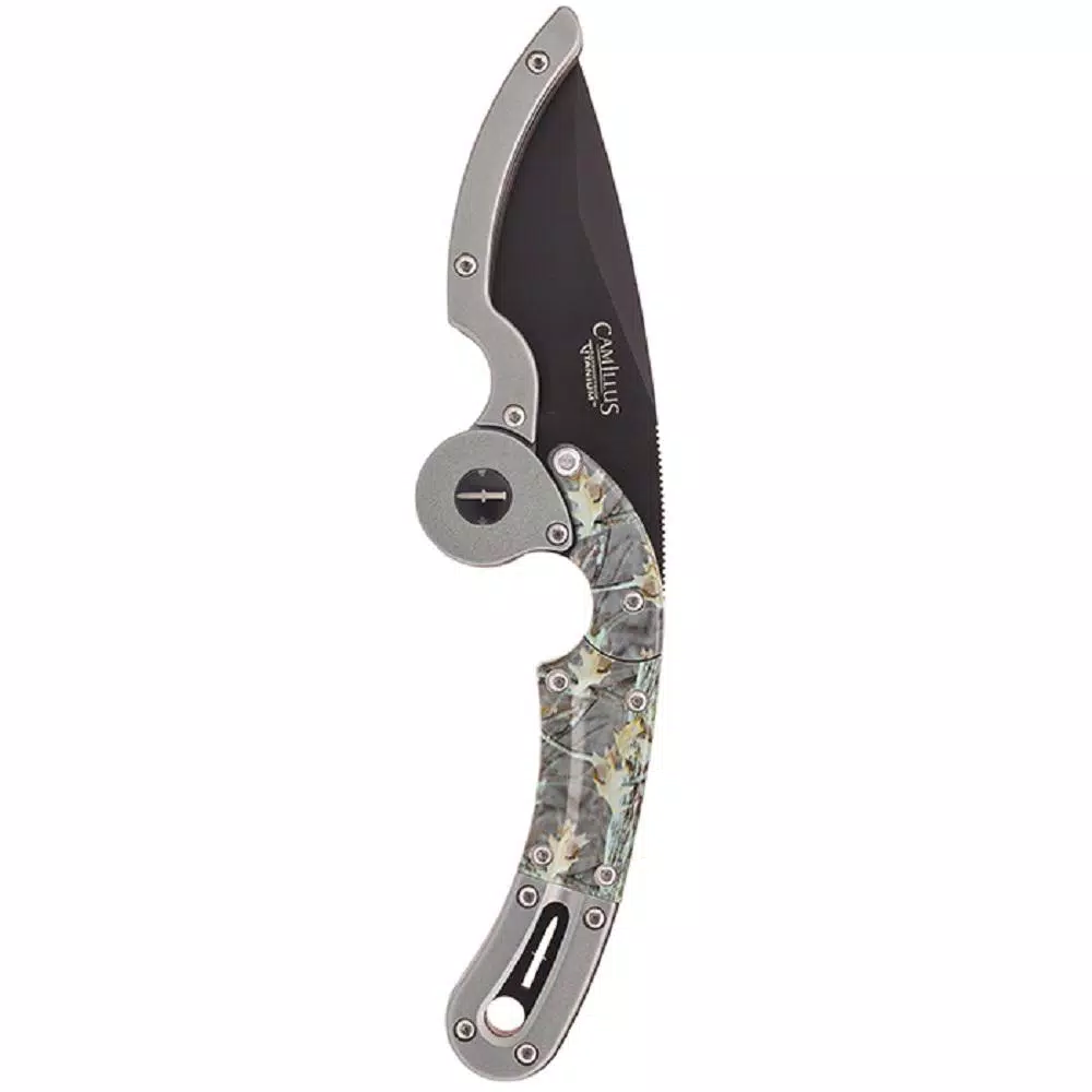 Camillus Dominator 2.25 in. Stainless Steel Drop Point Fixed Blade Knife with Aluminum Handle and Sheath