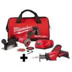 Milwaukee M12 FUEL 12V Brushless 3 in. Compact Cut Off Saw & Hackzall Reciprocating Saw Kit thumbnail 1