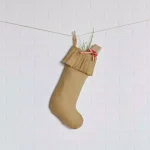 VHC Brands 20 in. Natural Cotton Burlap Ruffled Christmas Stocking - Farmhouse Style thumbnail 2