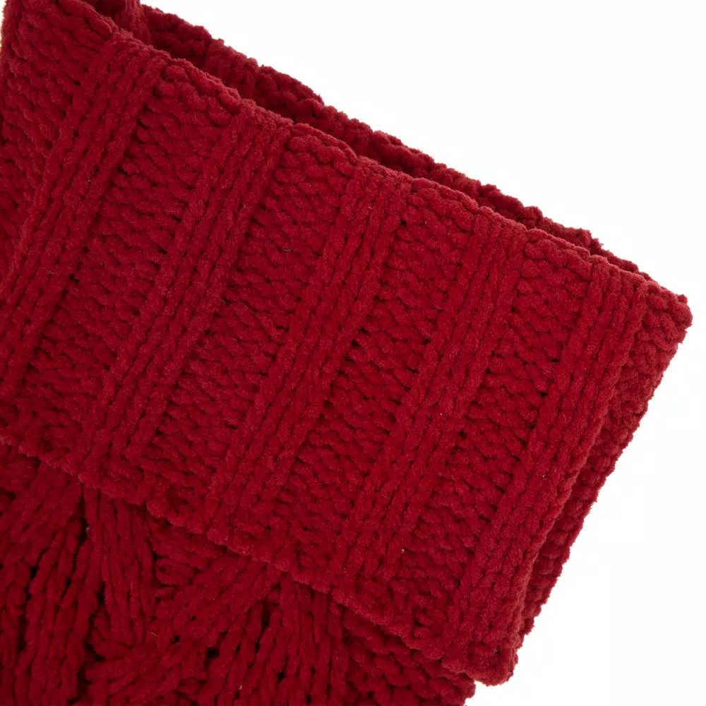 Glitzhome 22 in. Red Knitted Polyester Christmas Stockings, 2-Pack