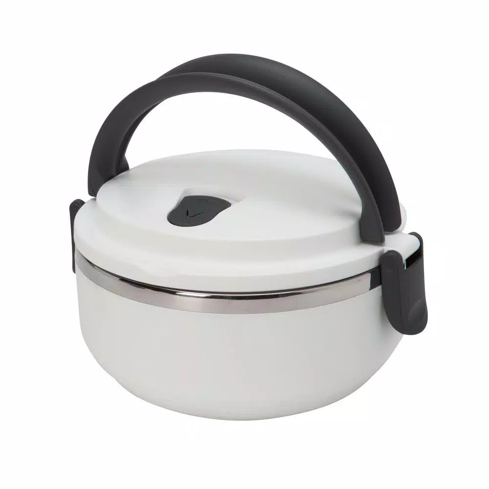 Unbranded Kitchen Details Stainless Steel 1-Tier Insulated Lunch Box - White