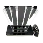 NutriChef 7-Piece German Stainless Steel Precision Kitchen Knife Set with Block Stand thumbnail 2