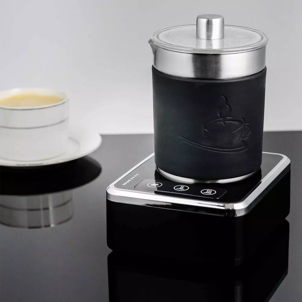 OVENTE 7 oz. Stainless Steel Milk Frother with Induction Base, 600W Hot and Cold Frother