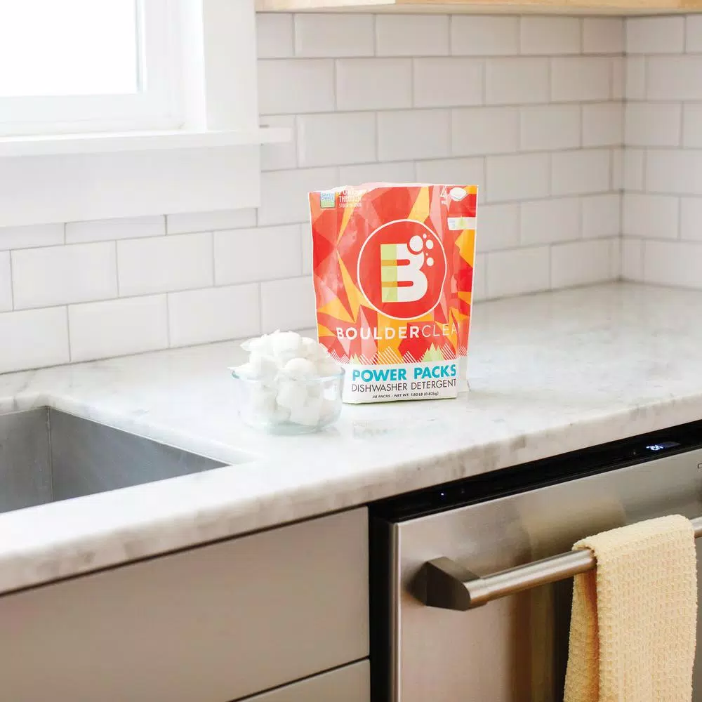 BOULDER CLEAN Clean Natural Dishwasher Detergent Power Packs Citrus Zest, 48-Count