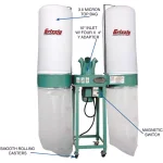 Grizzly Industrial 4 HP Dust Collector with 3552 CFM Suction and 14.5 in. Radial Fin Impeller thumbnail 2