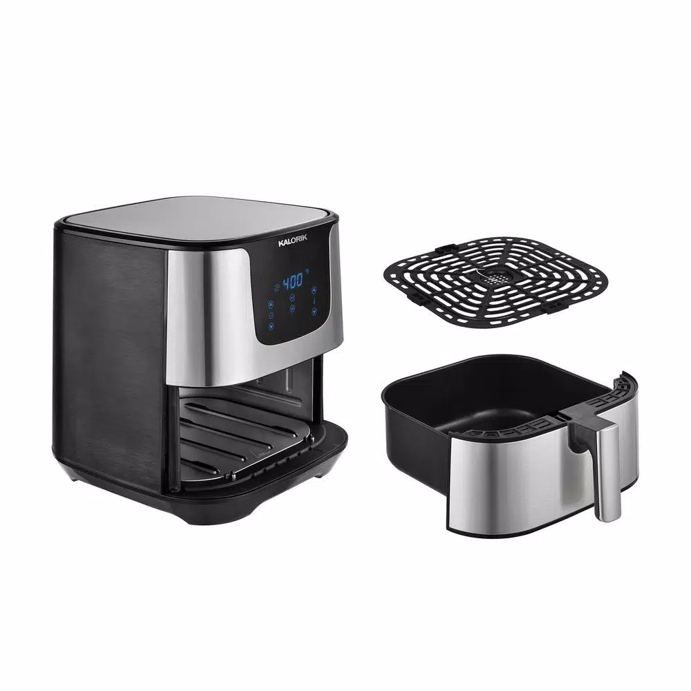 KALORIK 6 Qt. Stainless Steel Digital Air Fryer Pro XL Toaster Oven with 8 Smart Presets