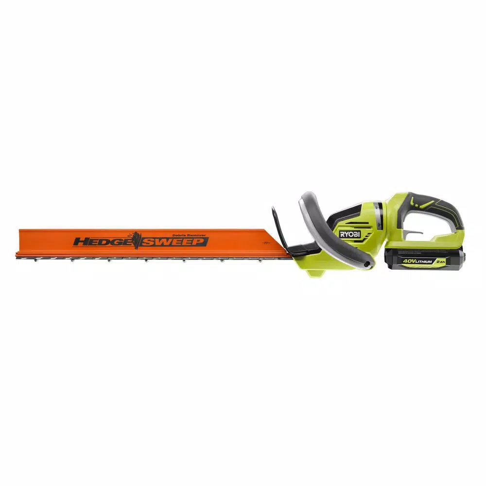 RYOBI 40V Lithium-Ion Cordless String Trimmer and 24 in. Hedge Trimmer Combo Kit with 4 Ah Battery and Charger