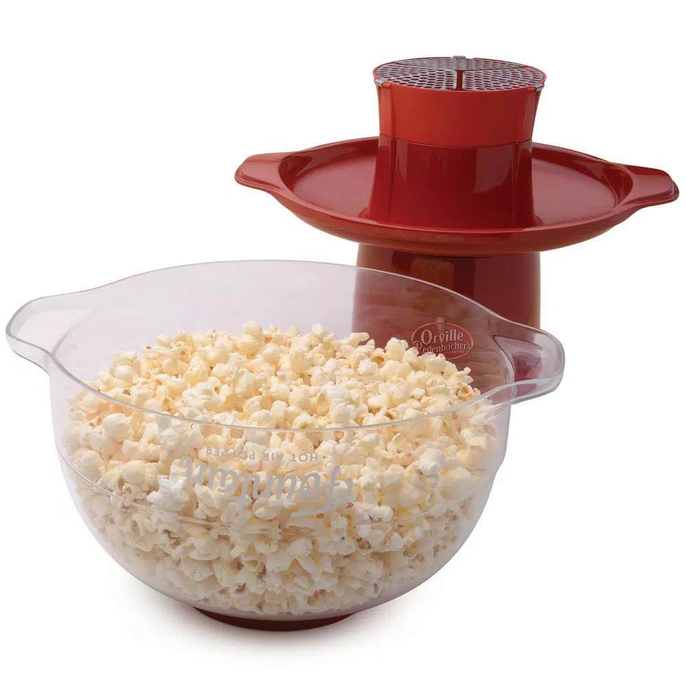 Presto Red Fountain Hot Air Popcorn Popper, 4 oz. Kernel Capacity, 20-Cup Yield