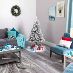 Nearly Natural 5 ft. Flocked River Mountain Pine Artificial Christmas Tree with 150 LED Lights and Pine Cones thumbnail 6