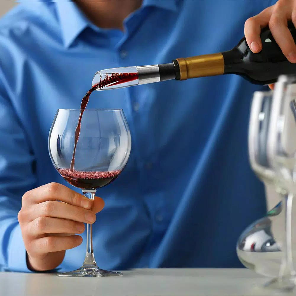 Ivation 3-Pack Clear Acrylic Wine Aerator and Preserver Set with Gift Box