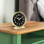 Equity by La Crosse 4 in. Round Analog Wind-Up Bell Metal Alarm Clock - Gold thumbnail 8