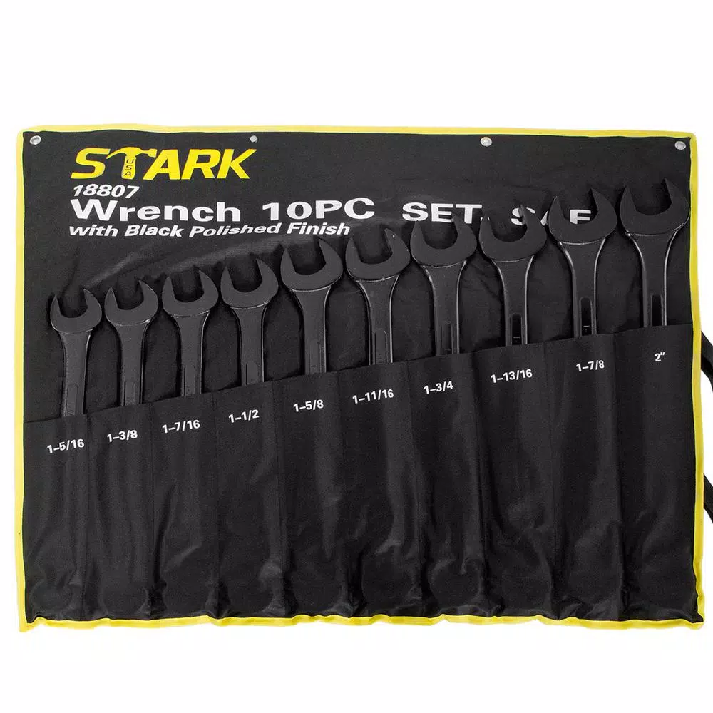 Stark Jumbo SAE Black Oxide Combination Wrench Set, 10-Piece