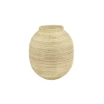 LITTON LANE Large Handwoven Natural Bamboo and Rattan Decorative Vase, 17 in. x 14 in. thumbnail 2
