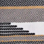 LR Home Trellis Neutral Black and Gray Geometric Fringe Wall Tapestry - Hand-Loomed Cotton Wall Hanging thumbnail 3