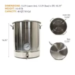 Gas One 40 Qt. Stainless Steel Brew Kettle Complete Kit with Lid and Accessories thumbnail 2