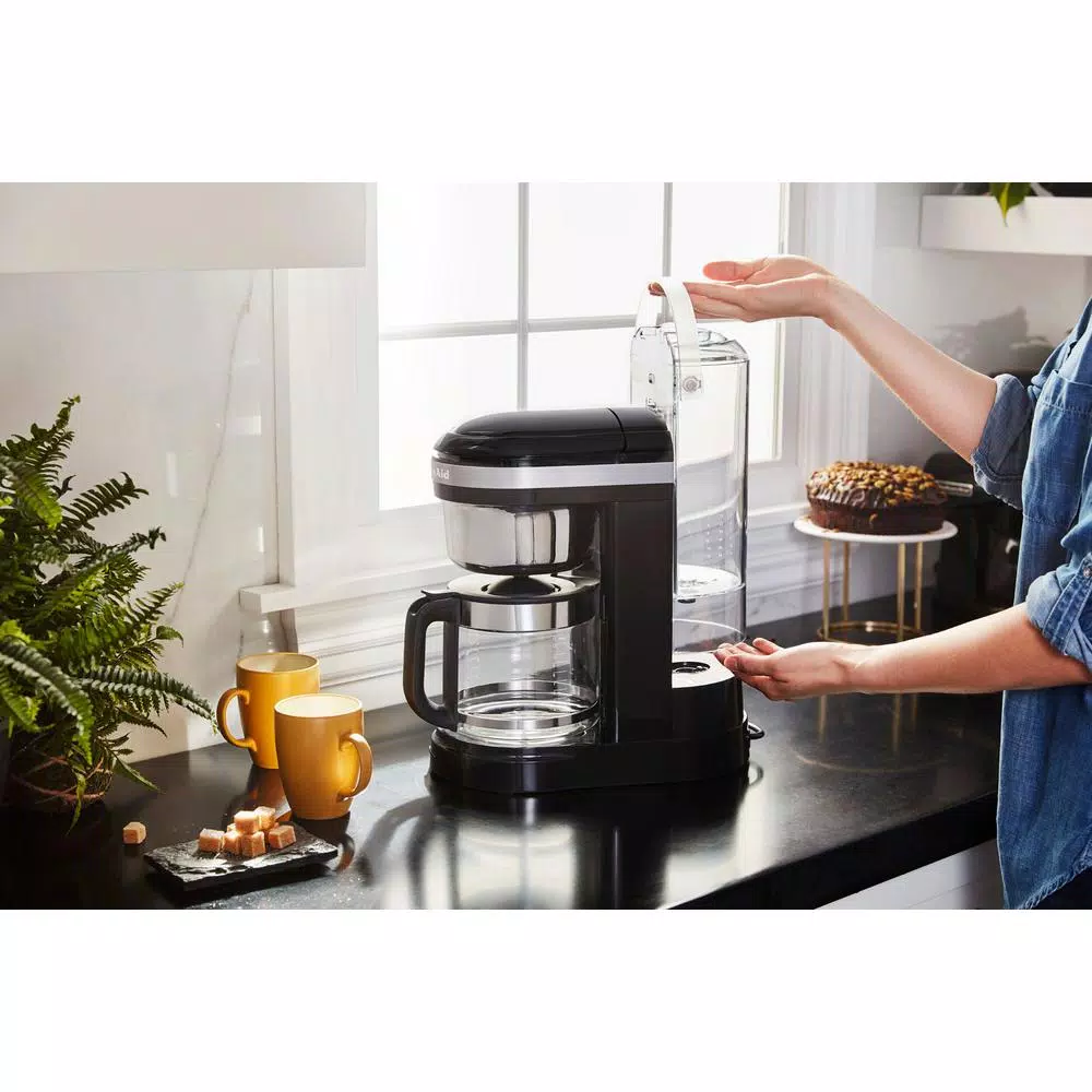 KitchenAid 12-Cup Onyx Black Drip Coffee Maker with Spiral Showerhead and Programmable Warming Plate