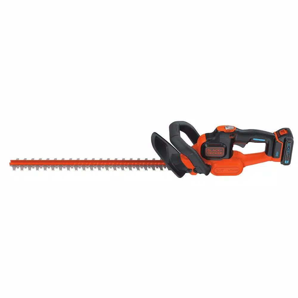 BLACK+DECKER 20V MAX Cordless POWERCUT Hedge Trimmer with 1.5Ah SMARTECH Battery and Charger, 22 in.