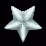 Alpine Corporation 19 in. LED Christmas 3D Hanging Star Ornament, White thumbnail 9