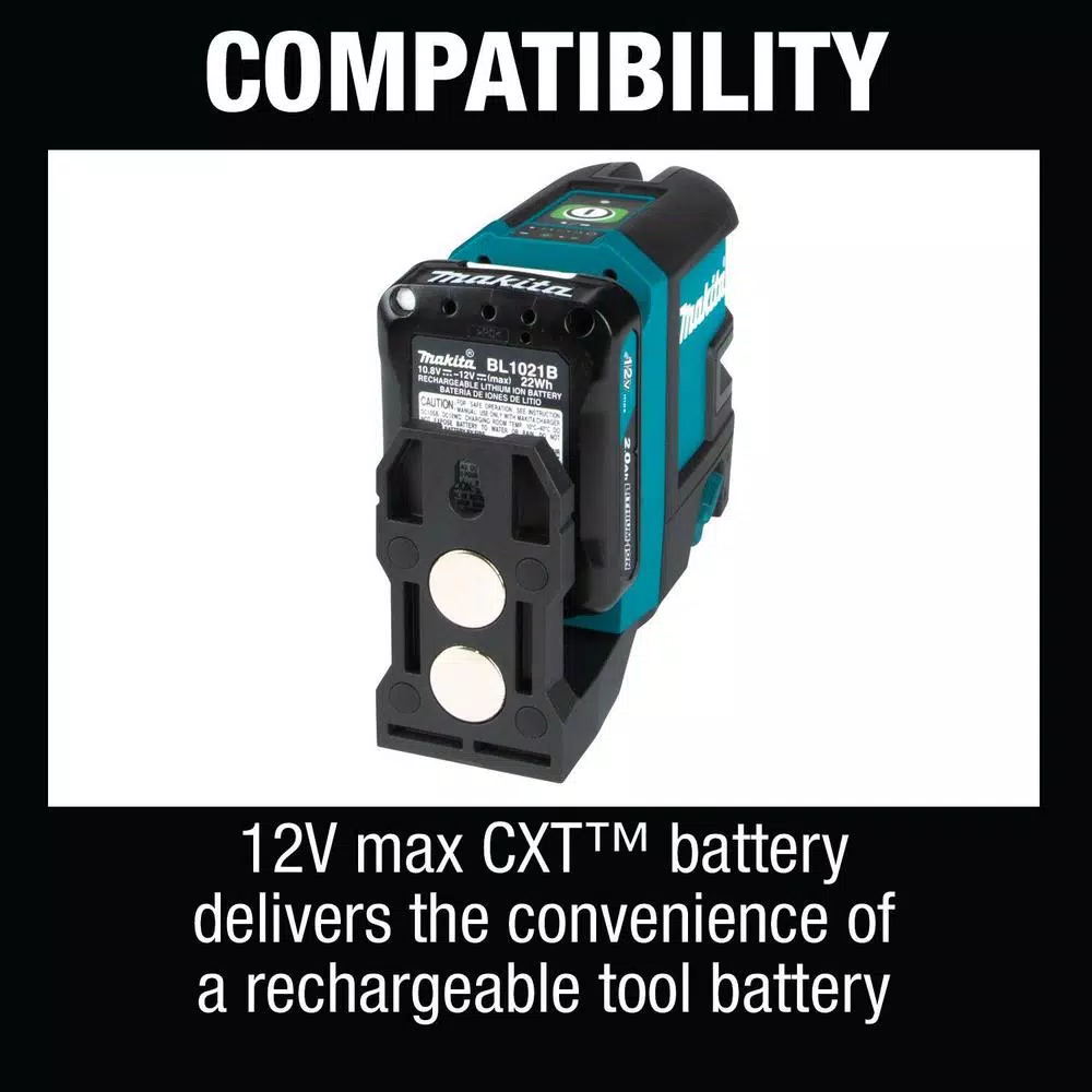 Makita 12V MAX CXT Self-Leveling Green Cross-Line Laser Kit (2.0 Ah)