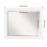 Amanti Art Corvino 33 in. W x 27 in. H Rectangular Beveled Edge Bathroom Vanity Mirror, Satin White thumbnail 5