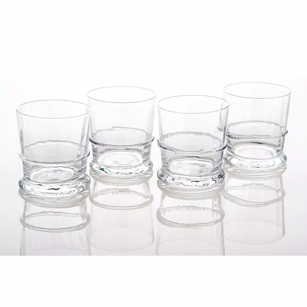 Abigails Lionshead Double Old-Fashioned Glass with Applied Rope Detail (Set of 4)
