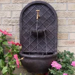 Sunnydaze Decor Messina Solar Powered Outdoor Wall Fountain, Iron Finish Resin Water Feature thumbnail 8