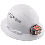Klein Tools Vented Full Brim Hard Hat with Integrated Headlamp, Class C Type 1, White thumbnail 3