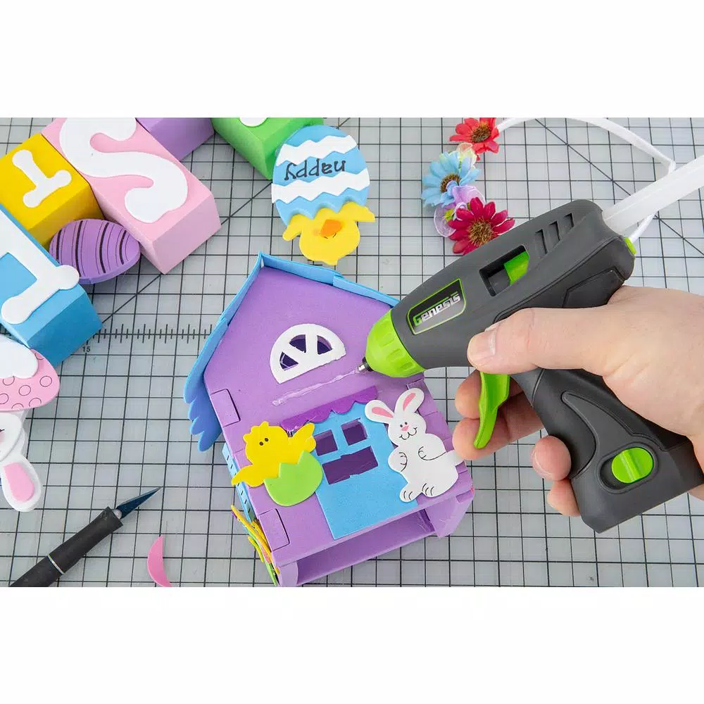 Genesis 8V Cordless Lithium-Ion Rapid Heat-Up Glue Gun Kit with Battery, Charger, and 6 Glue Sticks